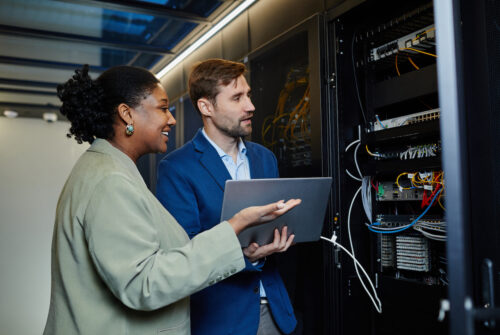 mssp professionals working in a server room